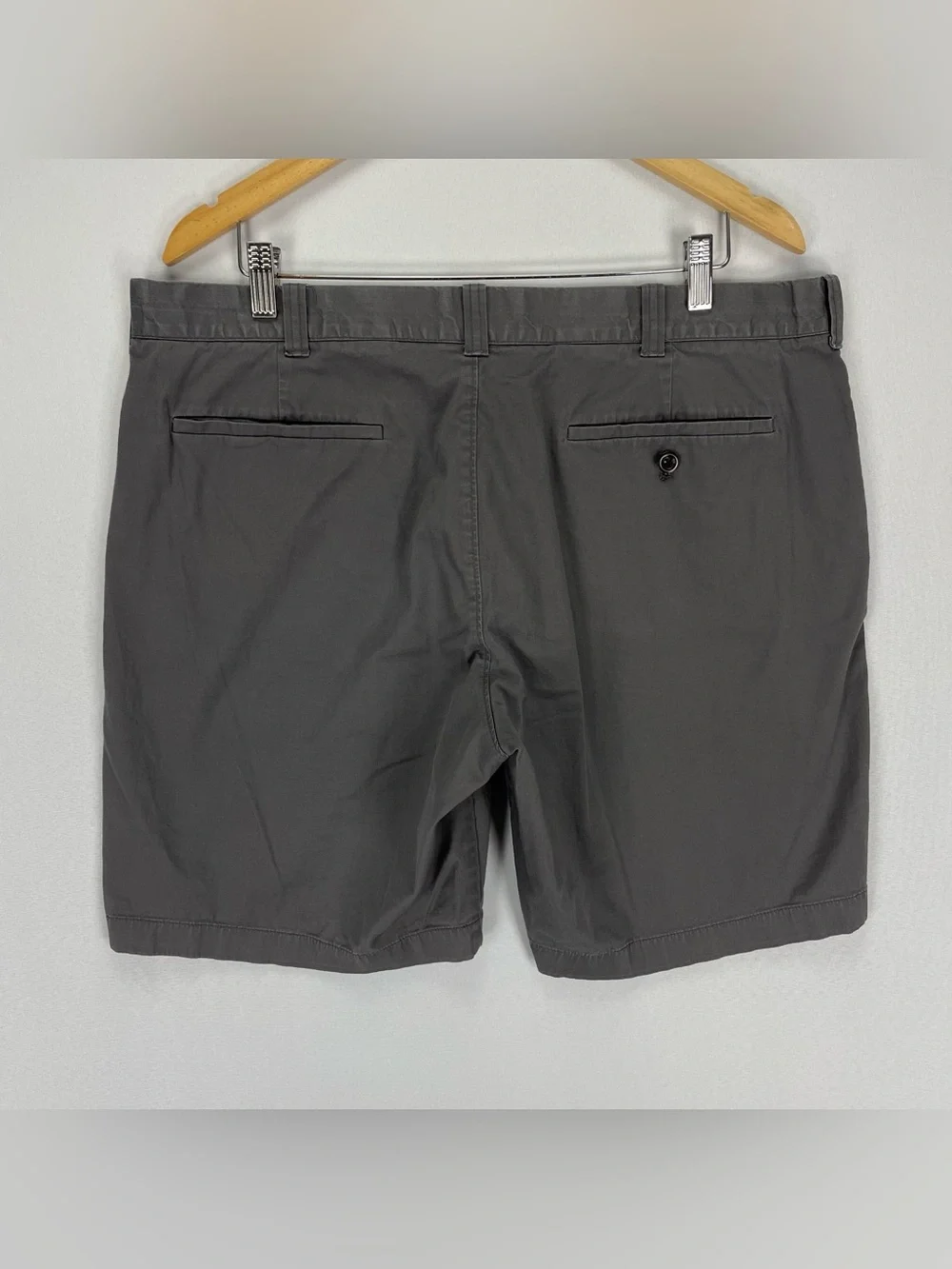 J Crew Shorts Mens 38 Gray Stretch Chino Cotton Canvas Flat Front 9” Inseam